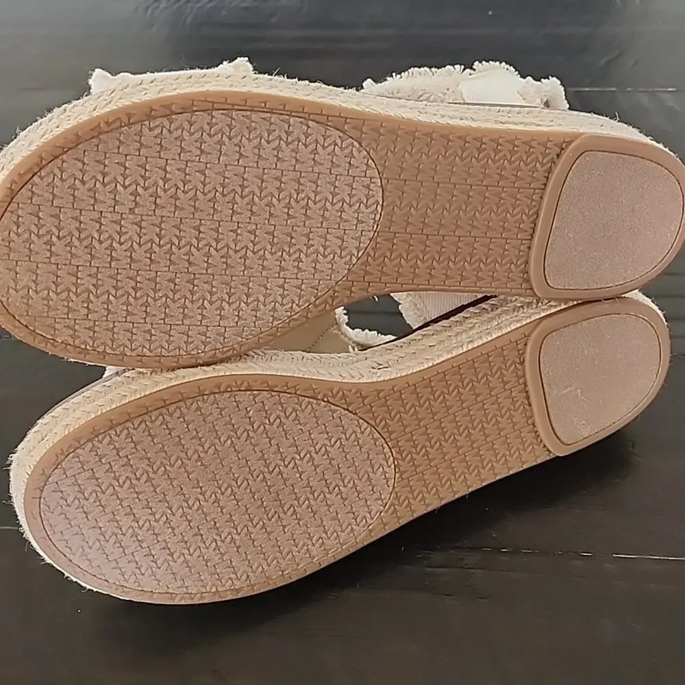 NEW - MICHAEL Michael Kors Berkley Zip Espadrille Platform Sandals Optic White 9